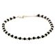 92.5 Sterling Silver Bracelet With Black Crystal Beads