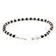 92.5 Sterling Silver Bracelet With Black Crystal Beads