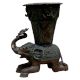 Brass Elephant Vase With Floral Engraving
