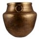 Large Hand Hammered Brass Planter With Ring Handles