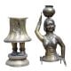 Brass Matka Lady Statue With Nice Black Finish In Pair
