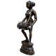 Dancing Lady Playing Dholak Brass Sculpture