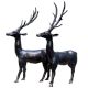 Brass Deer Figurines In Pair And Black Finish