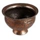 Round Copper Bowl With Floral Carving Design