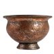 Copper Bowl With Engraved Leaves Design