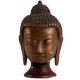 Brass Buddha Head Statue In Brown Finish