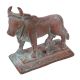 Handmade Copper Finish Brass Kamdhenu Cow With Calf Idol