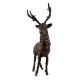Handmade Black Buck Deer Statue With Huge Antlers