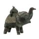 Handmade Green Brass Elephant Statue With A Small Box On Top