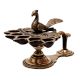 Brass Five Wick Peacock Diya Stand