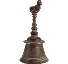 Brass Hand Bell With Nandi Figurine On Top