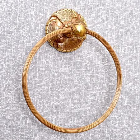 Ornate Brass Towel Ring Holder