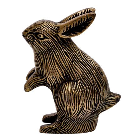 Brass Sitting Bunny Rabbit For Table Decoration