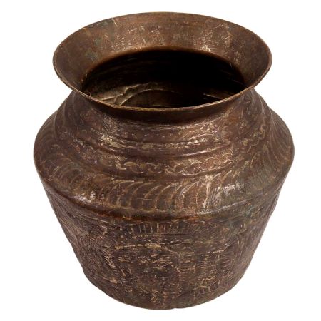 Brass Engraved Lota Kalash for Pooja