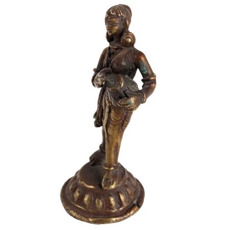 Brass Statue Of A Drummer In Antique Finish