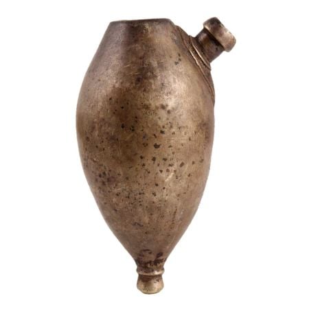 Oval Drop Brass HookahÂ Base Pot In Antique Finish