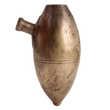 Old Islamic Brass Oval Drop Hand Hookah Base