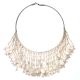 92.7 Sterling Silver White Agate Beaded Fringe Necklace