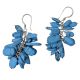 92.5 Sterling Silver Blue Turquoise Stone Cluster Drop Dangle Earrings