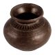 Brass Round Engraved Pot Or Matka With Black Finish