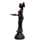 Brass Deep Laxmi Holding Oil Lamp In Antique Finish