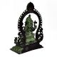 Brass Ganesha Statue In Green Finish And Arch