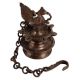Brass Peacock Hanging Diya With Long Chain