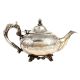 Brass Tea Pot With Mughal Engraved Flower And Nickel Plating