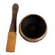 Brass Tibetan Meditation Sound Bowl in Black with Mallet