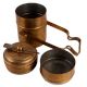 Brass Tiffin Box Carrier with Spoon In Antique Finish