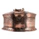 Large Decorative Mughal Round Copper Box with Lid