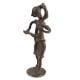Lady Combing Hair Dhokra Brass Statue