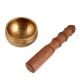 Golden Tibetan Brass Singing Bowl With Wooden Mallet