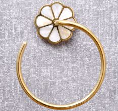 Brass Mother Of Pearl Towel Ring