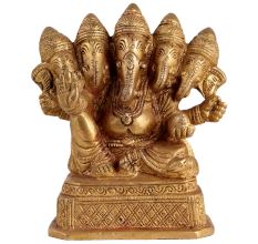 Brass Panchmukhi Ganesha Statue