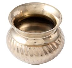 Brass Fluted Water Storage Pot In Silver Finish