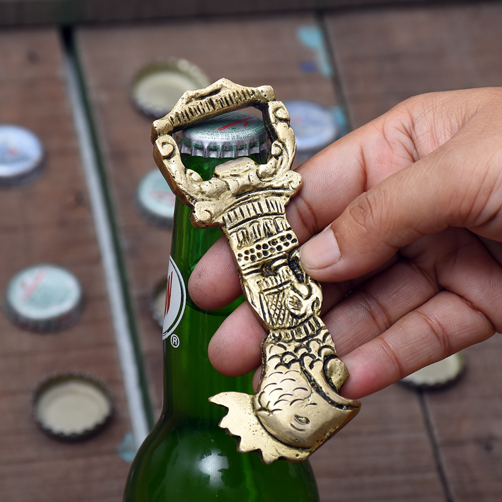Cock Face Design Brass Bottle Opener