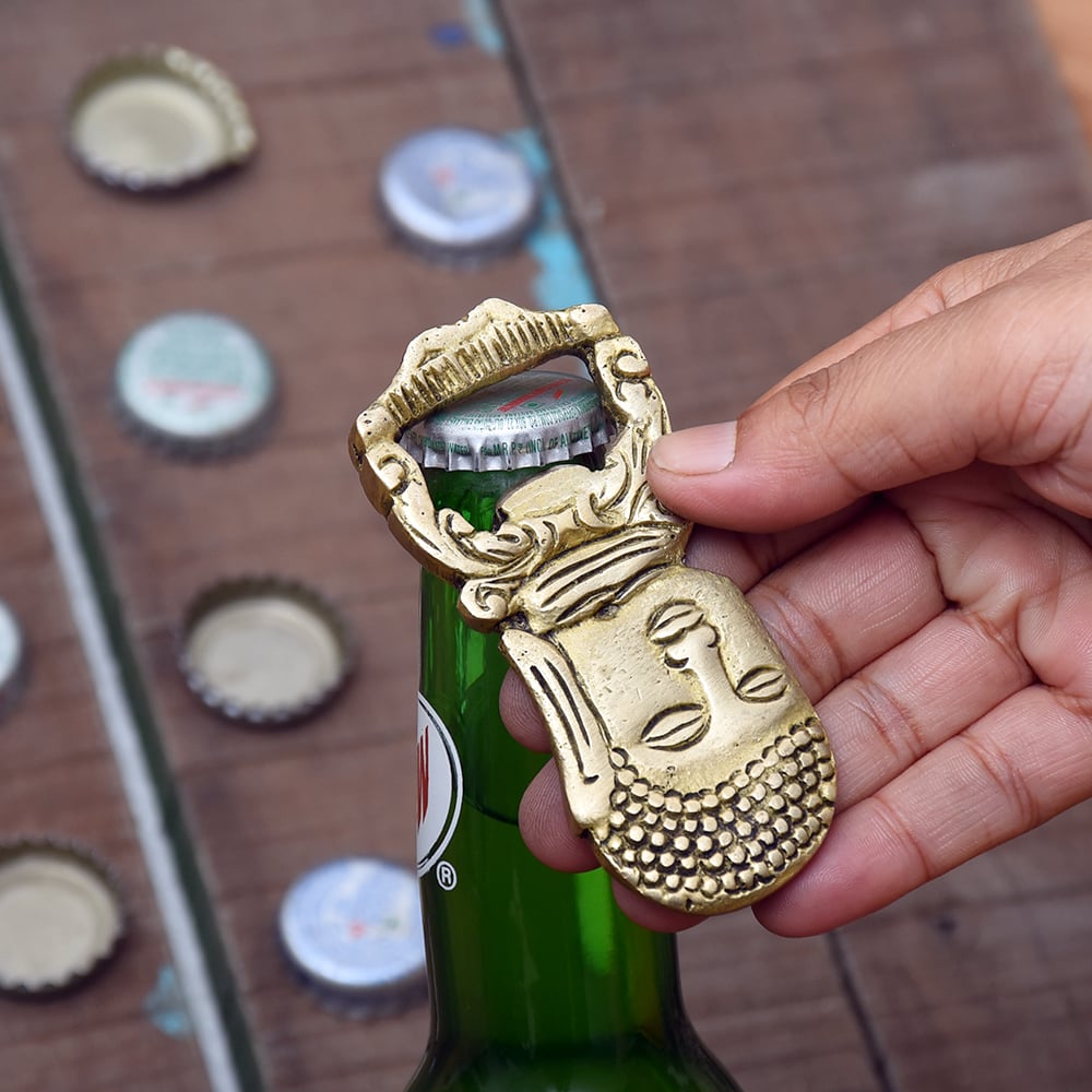 Brass Buddha Head Bottle Opener