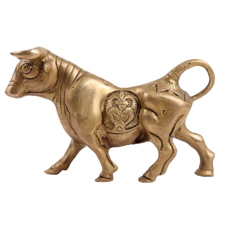 Brass Fighting Bull Statue