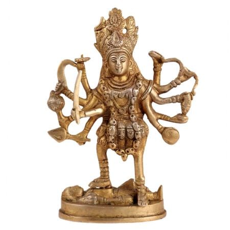 Brass Idol of Sri Hindu Goddess Mata Mahakali Maa