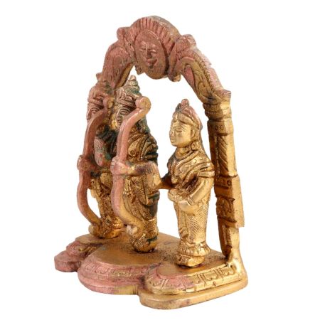 Brass Ram Darbar Statue Ram Sita Lakshman Hanuman ji Idol