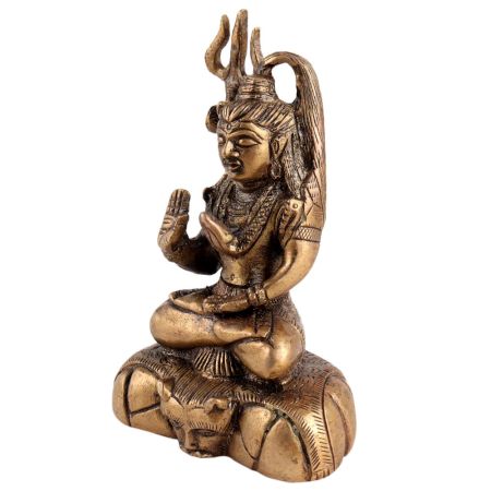 Brass Lord Shiva Statue In Meditation
