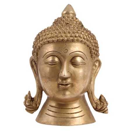 BrassÂ Lord Buddha Meditation Face Statue