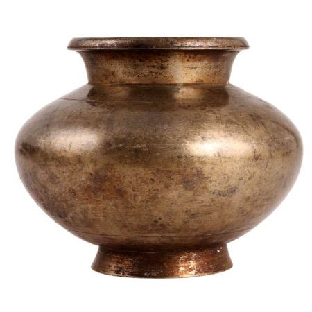 Brass Round Water Pot In Dark Finish