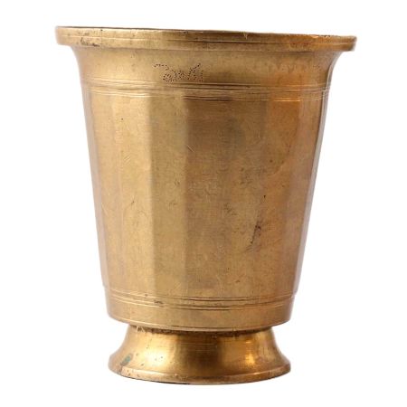 Old Brass Tumbler Glass With Round Base