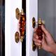 Amber Glass Big Gold Door Handles