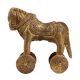 Brass Horse on Wheels Statue