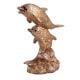 Two Brass Leaping Dolphins Statue
