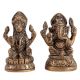 Brass Statue Of Ganesh Lakshmi Bhagwan Sitting on Lotus