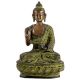 Brass Buddha Blessing Statue In Green Finish